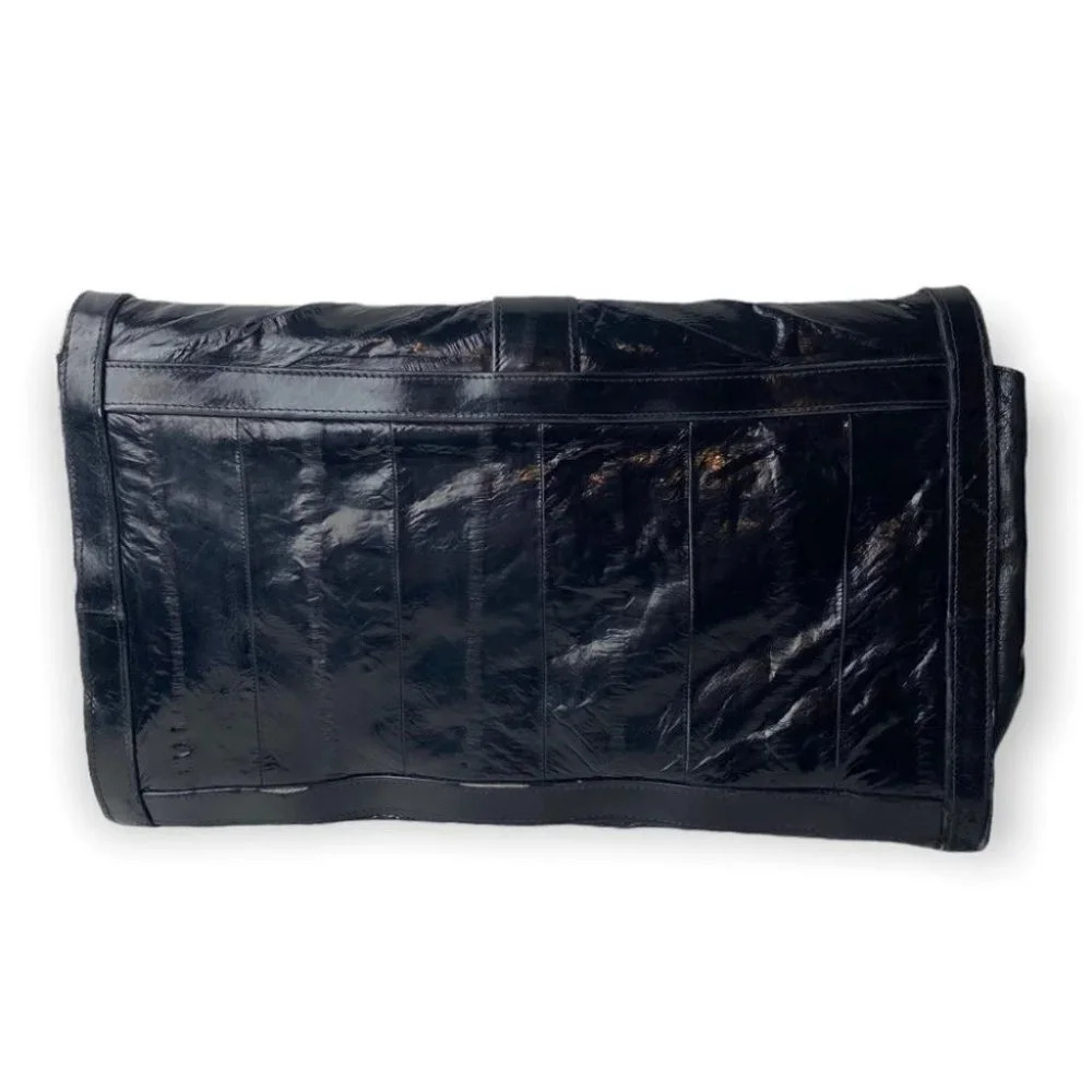 Vintage Black Eel Skin Clutch Made  in Korea - Picture 2 of 13